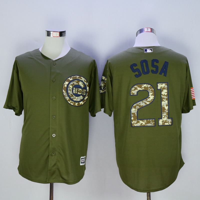 Men Chicago Cubs 21 Sosa Green MLB Jerseys